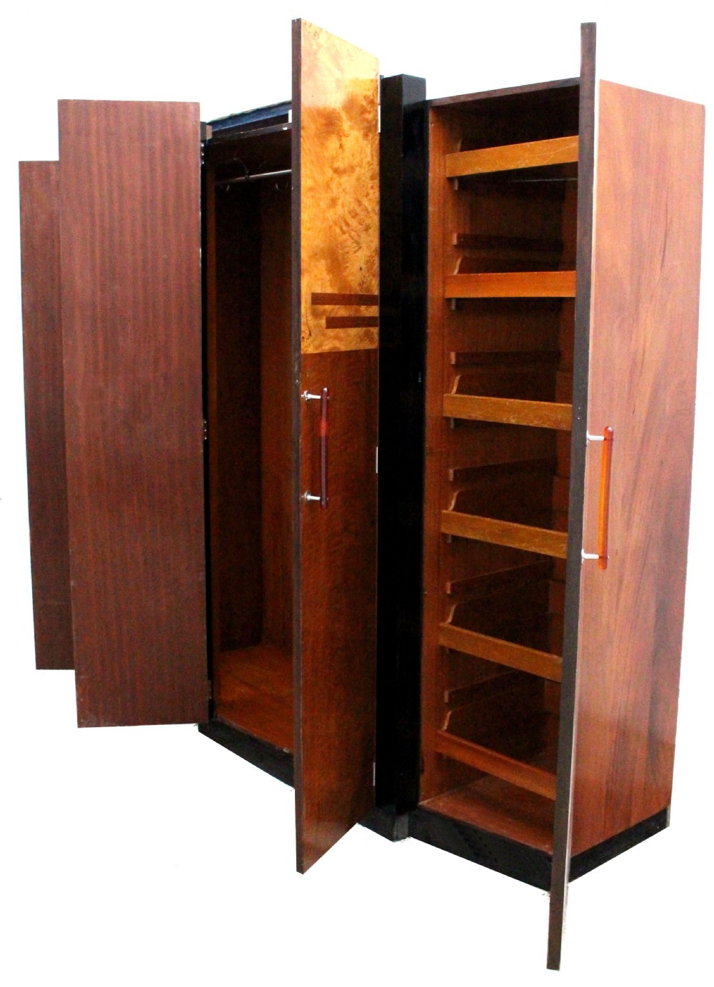 Art Deco Skyscraper Four Door Triple Wardrobe, c1930 View III