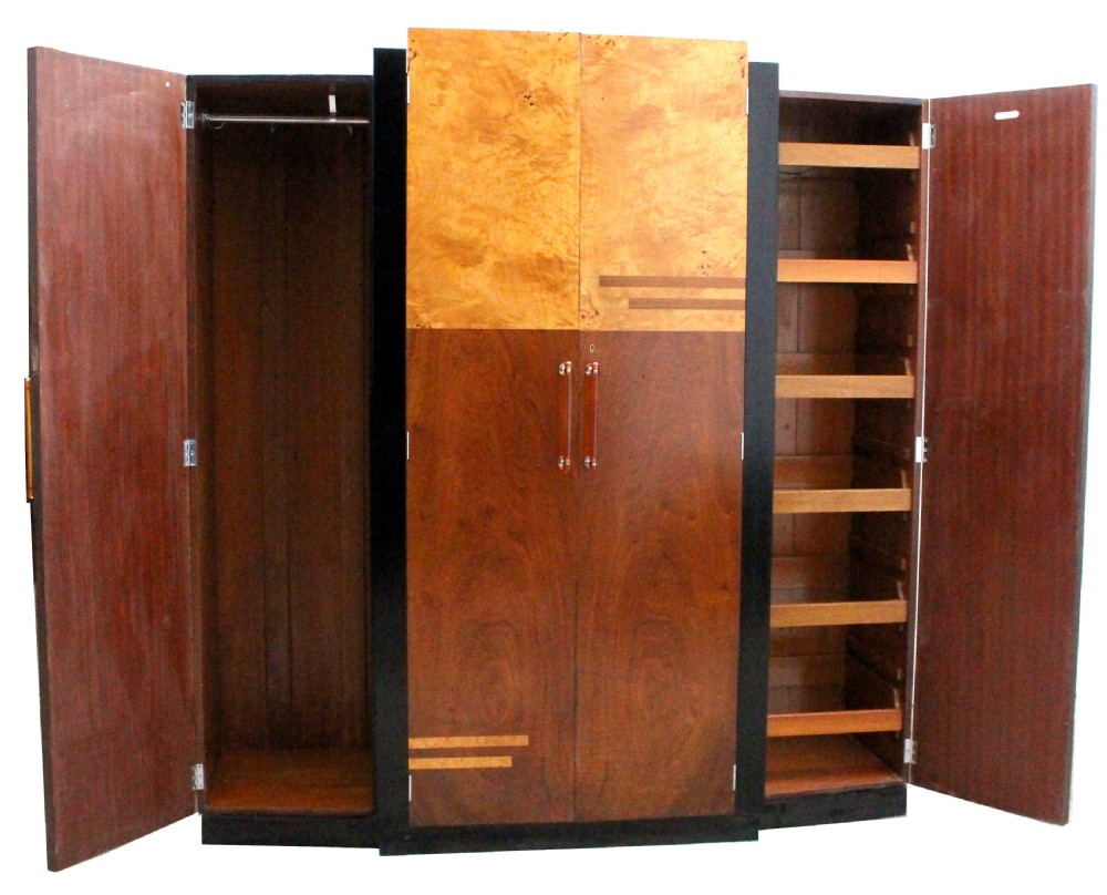 Art Deco Skyscraper Four Door Triple Wardrobe, c1930 View V
