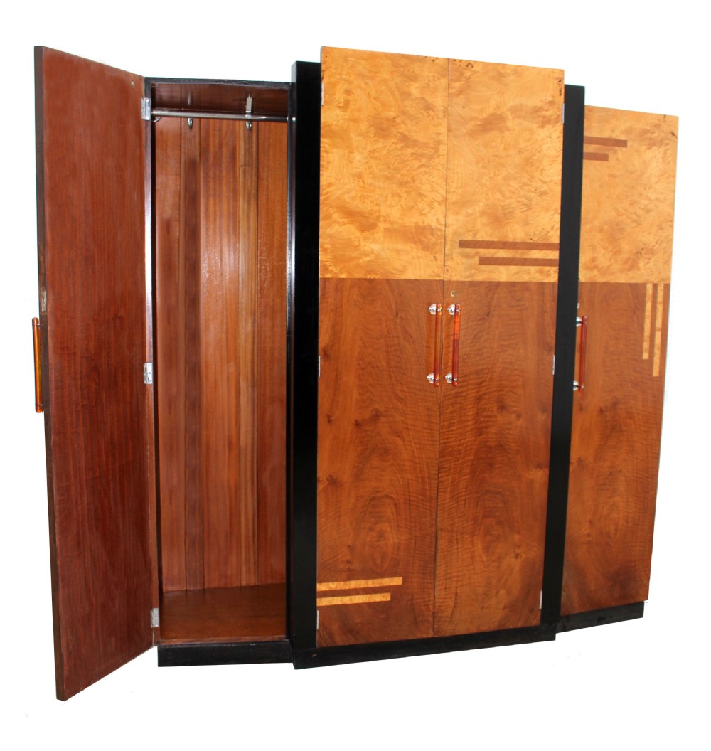 Art Deco Skyscraper Four Door Triple Wardrobe, c1930 View VI