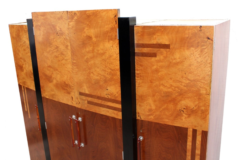 Art Deco Skyscraper Four Door Triple Wardrobe, c1930 View X