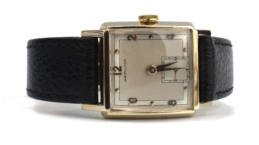 Art Deco Hamilton 10k Gold Filled Gents Watch, c1951, Recently Serviced View IV