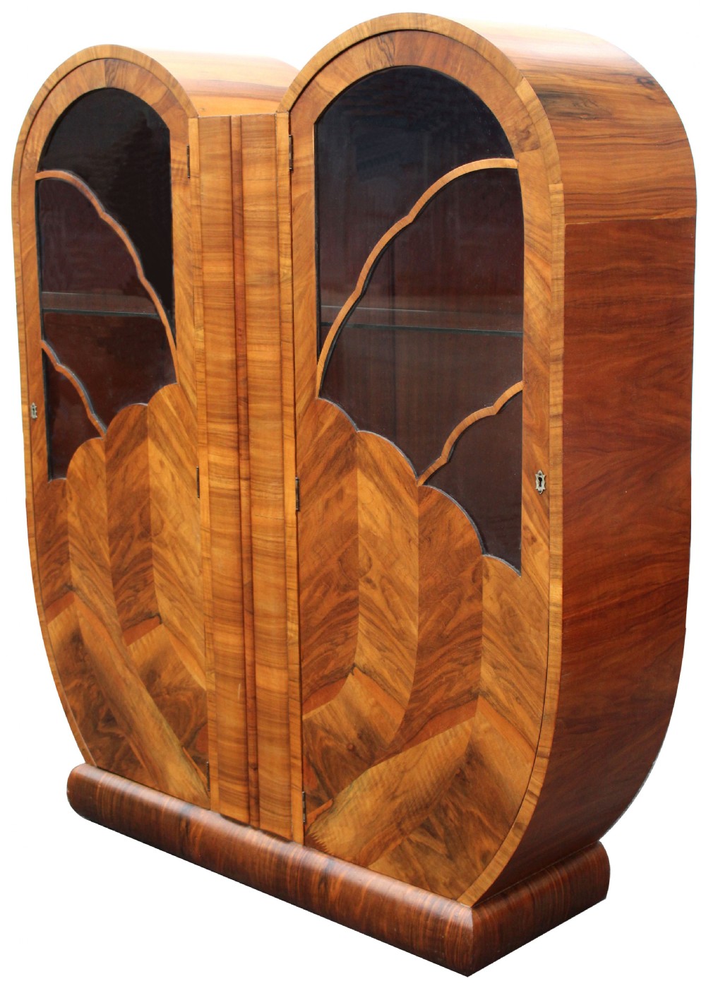 Art Deco Figured Walnut Display Cabinet, c1930 View II