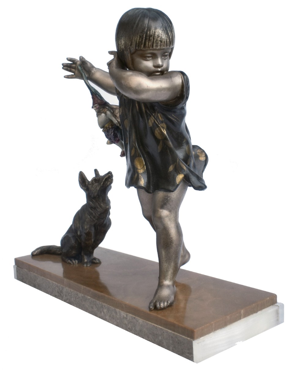 Art Deco Cold Painted Spelter Figural Group, c1930 View II