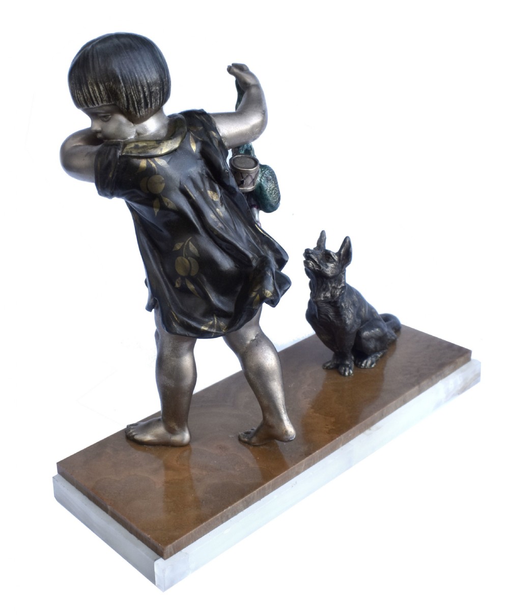 Art Deco Cold Painted Spelter Figural Group, c1930 View V