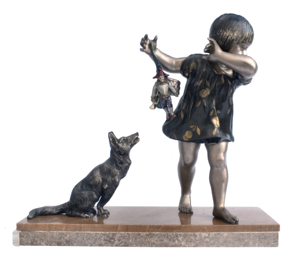 Art Deco Cold Painted Spelter Figural Group, c1930 View IX