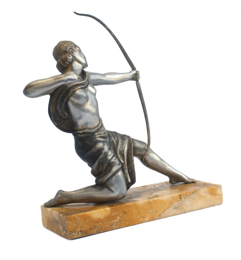 Art Deco Spelter Female Archer, French, c1930 View IV