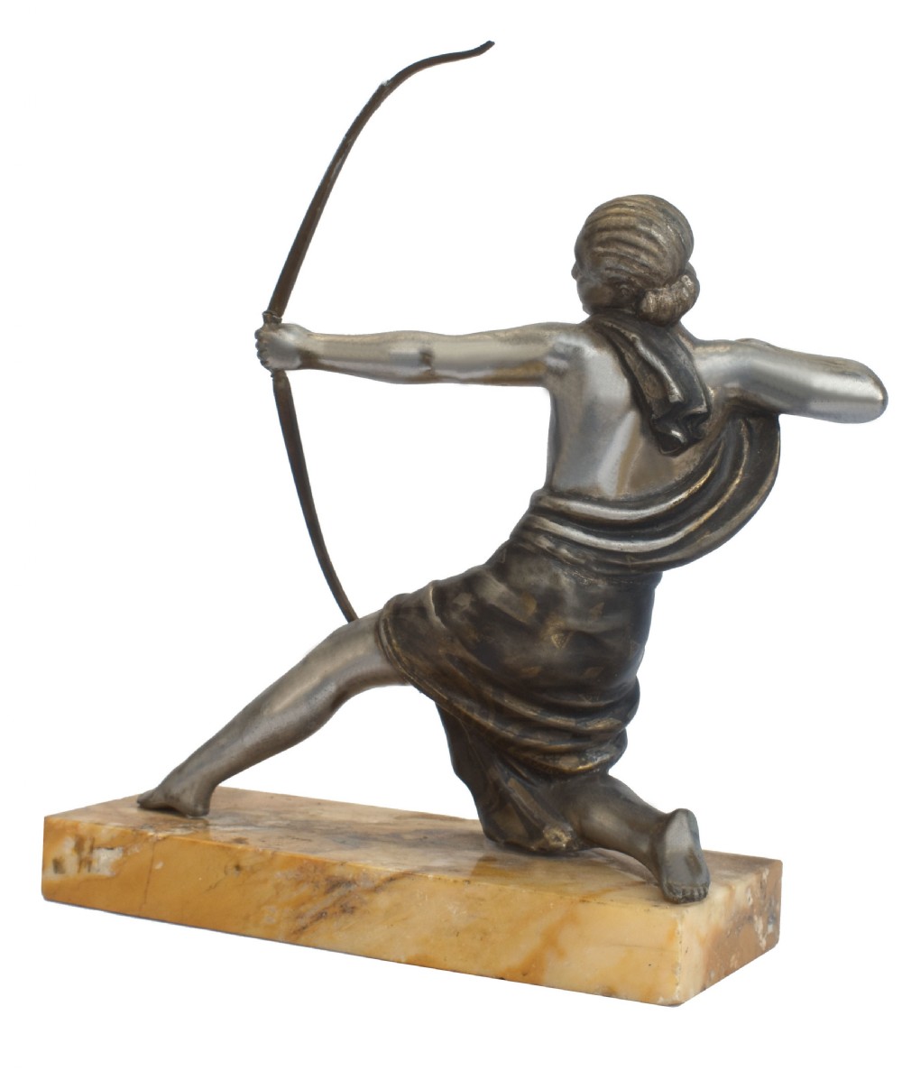 Art Deco Spelter Female Archer, French, c1930 View V