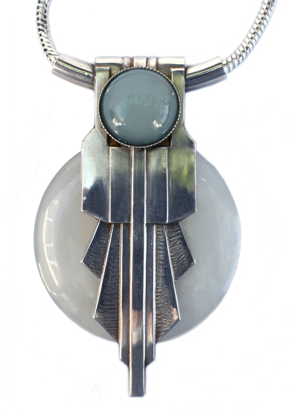 Modernist French Statement Pendant Necklace