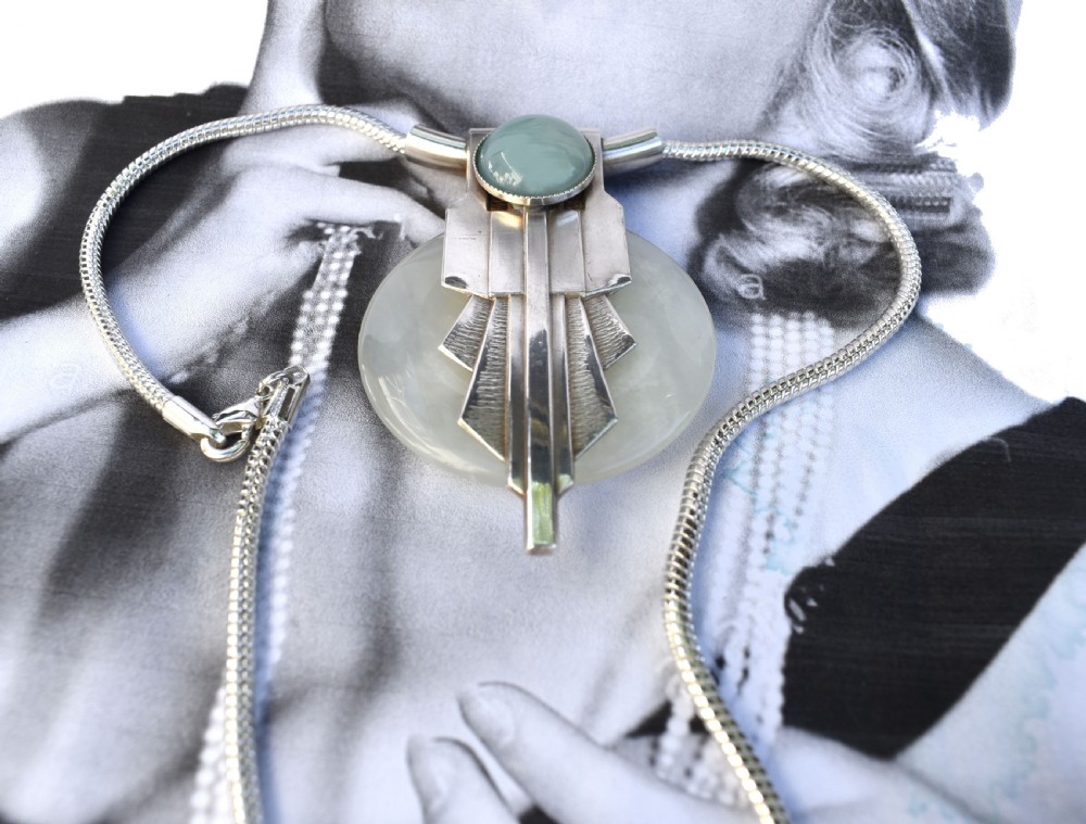 Modernist French Statement Pendant Necklace View II