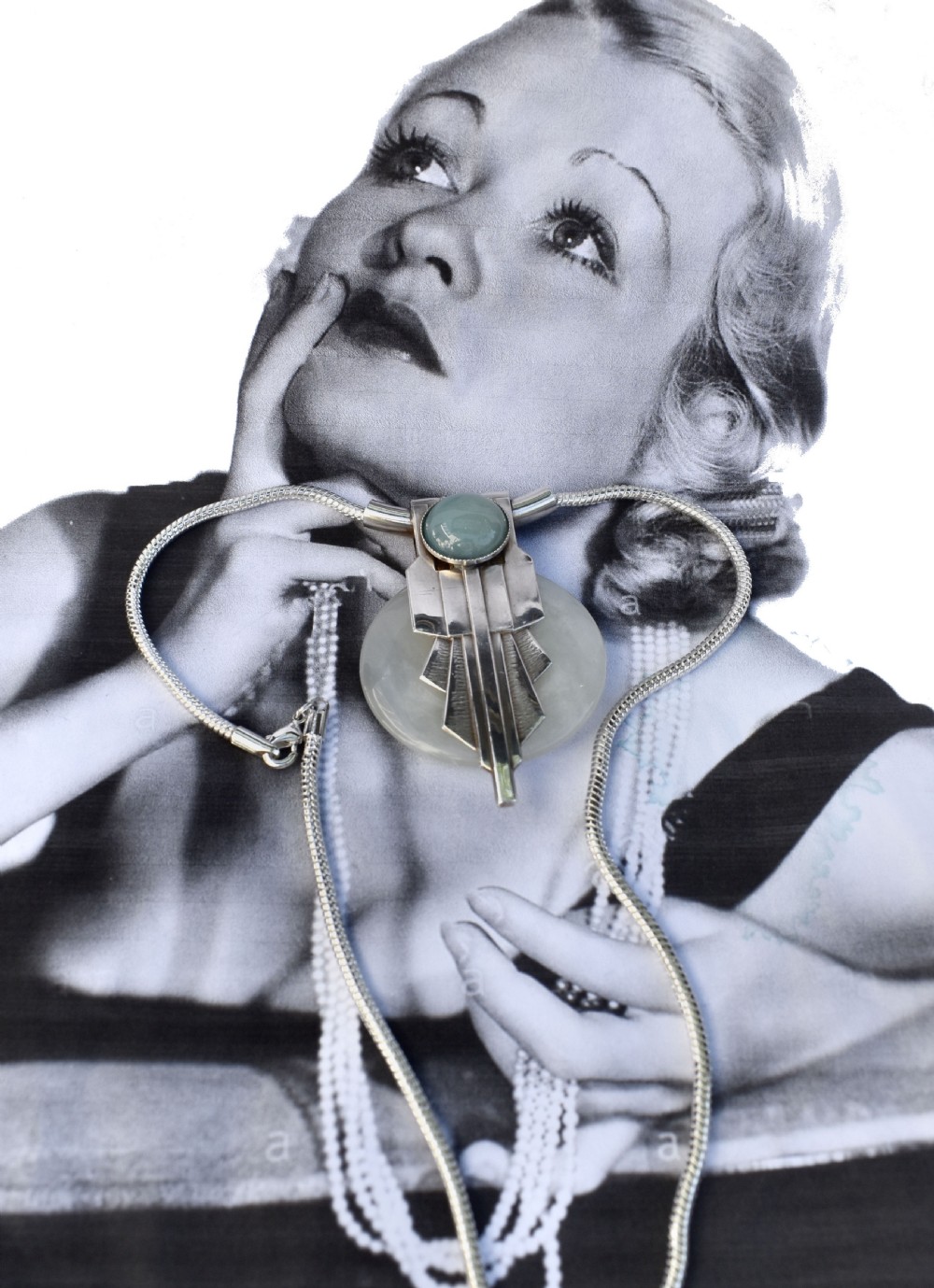 Modernist French Statement Pendant Necklace View III