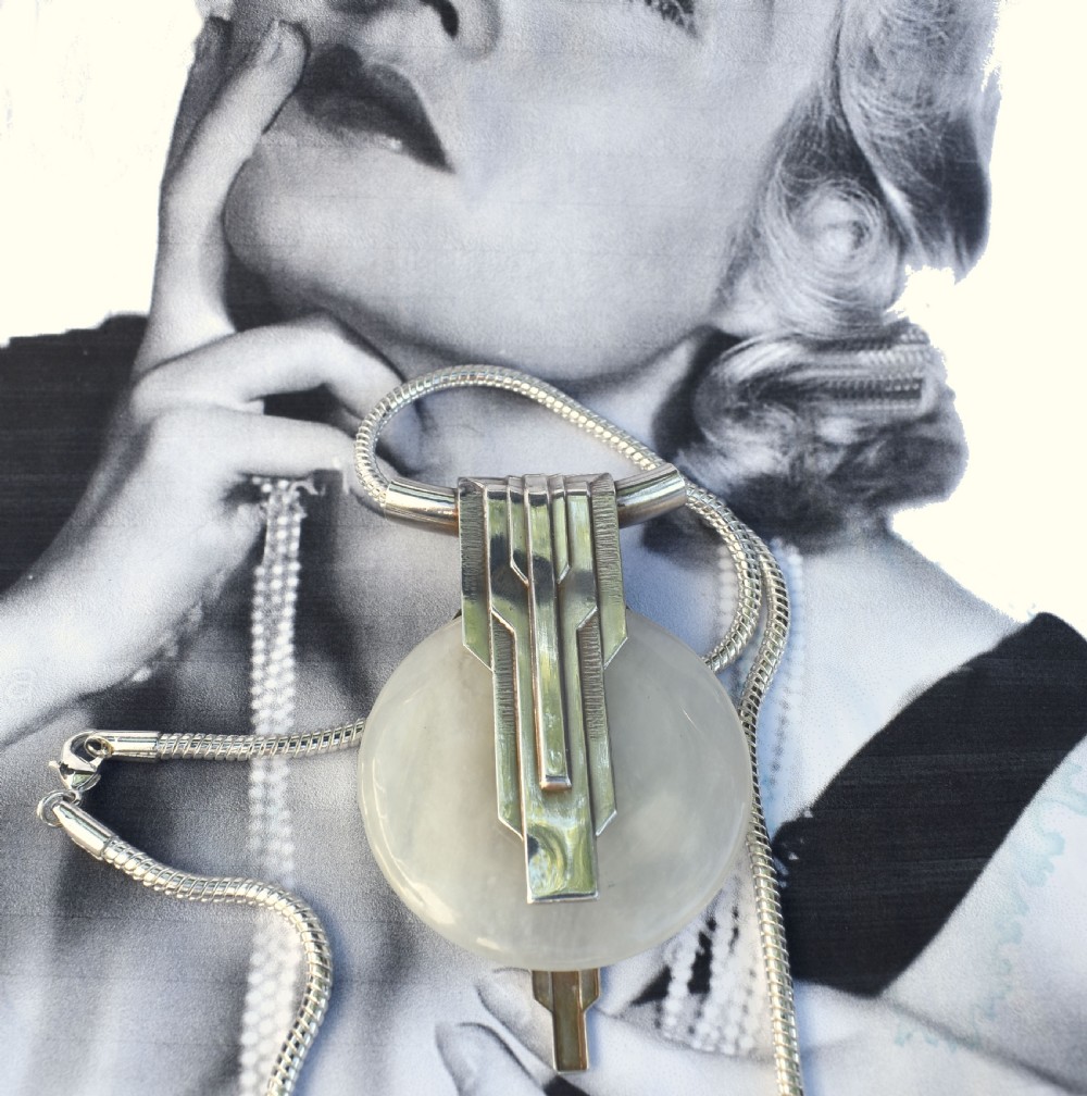Modernist French Statement Pendant Necklace View IV