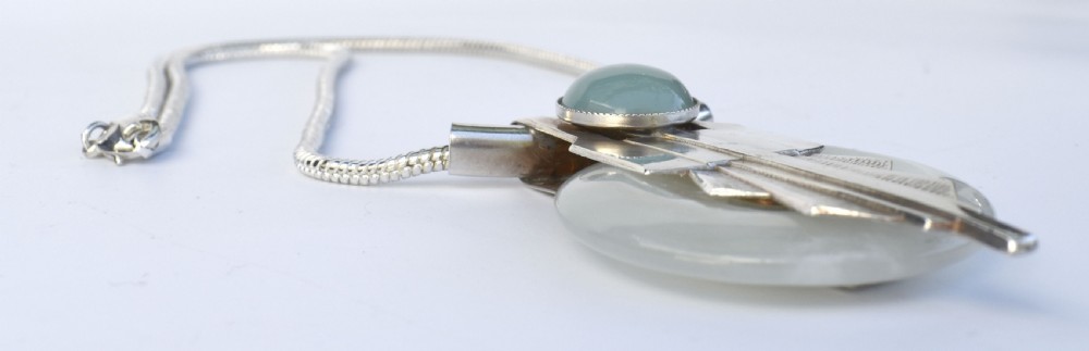 Modernist French Statement Pendant Necklace View VII