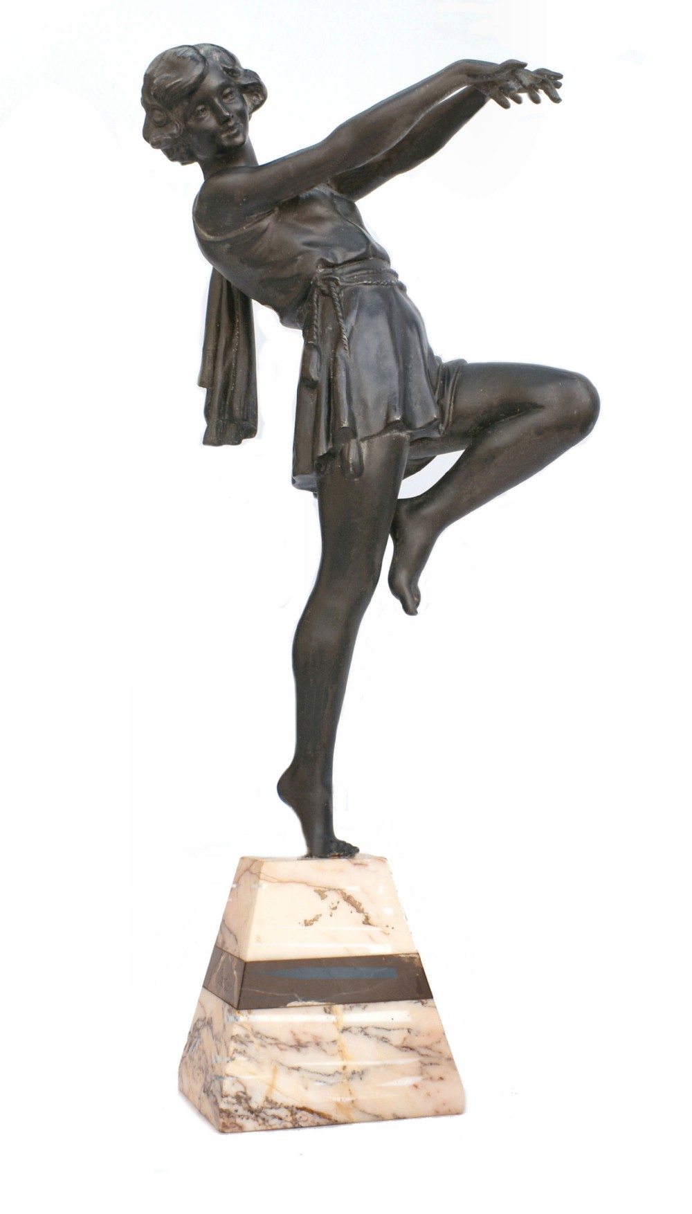 Art Deco Original Figure By French Sculpture Carlier, Signed, c1930
