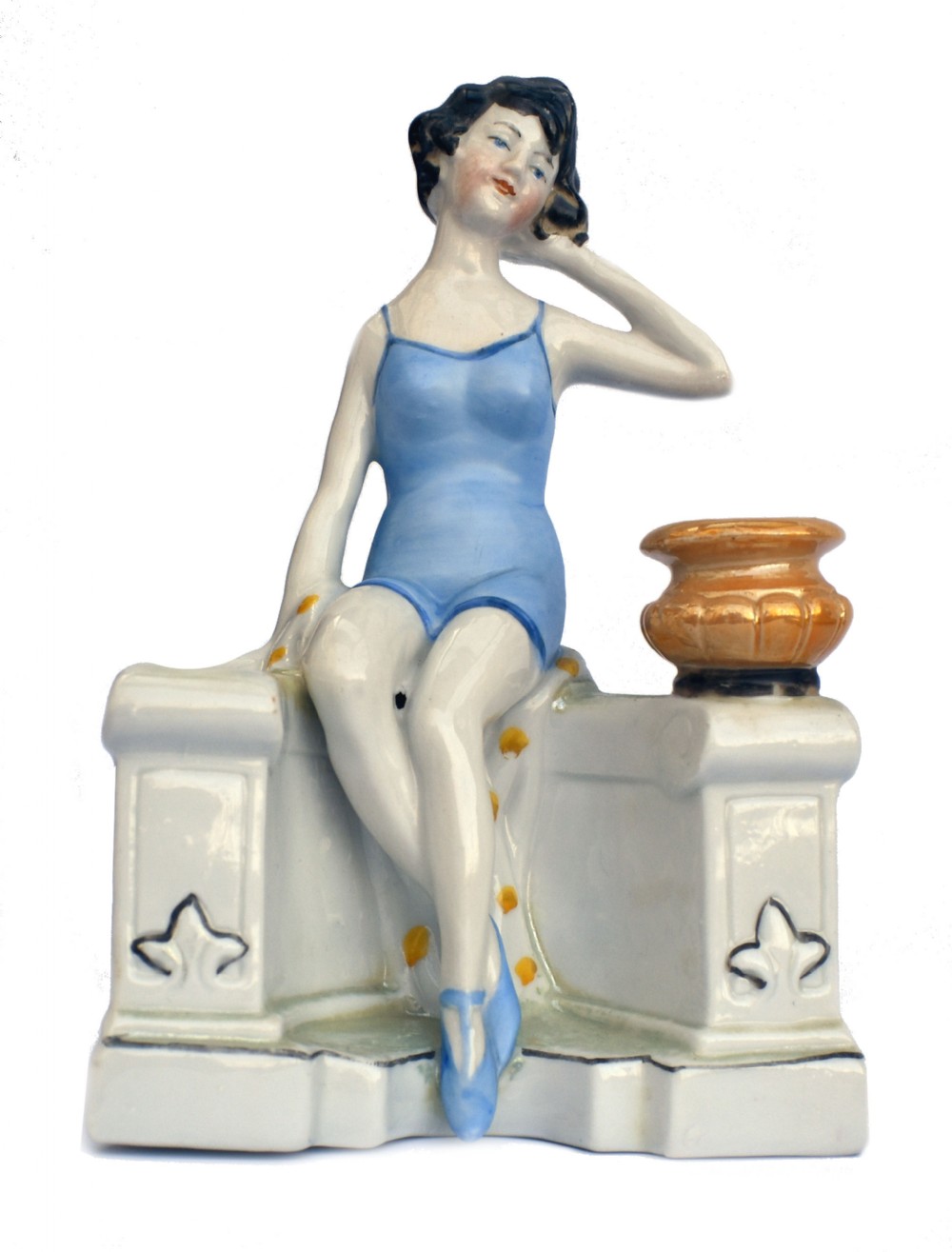 Art Deco Bathing Belle Hatpin Holder, c1930