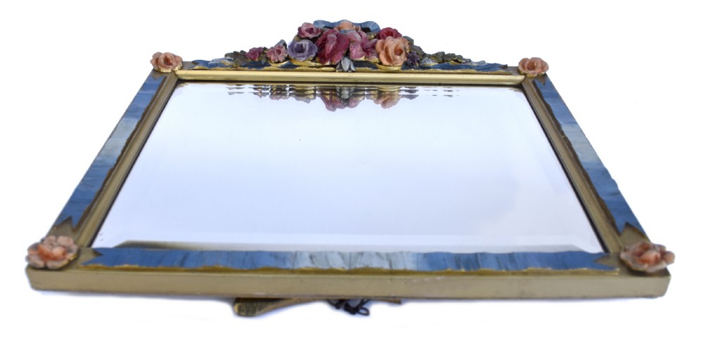 Art Deco Rare Original BARBOLA Bevelled MIRROR Floral, c1930 View II
