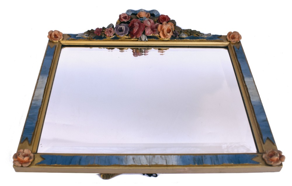 Art Deco Rare Original BARBOLA Bevelled MIRROR Floral, c1930 View III