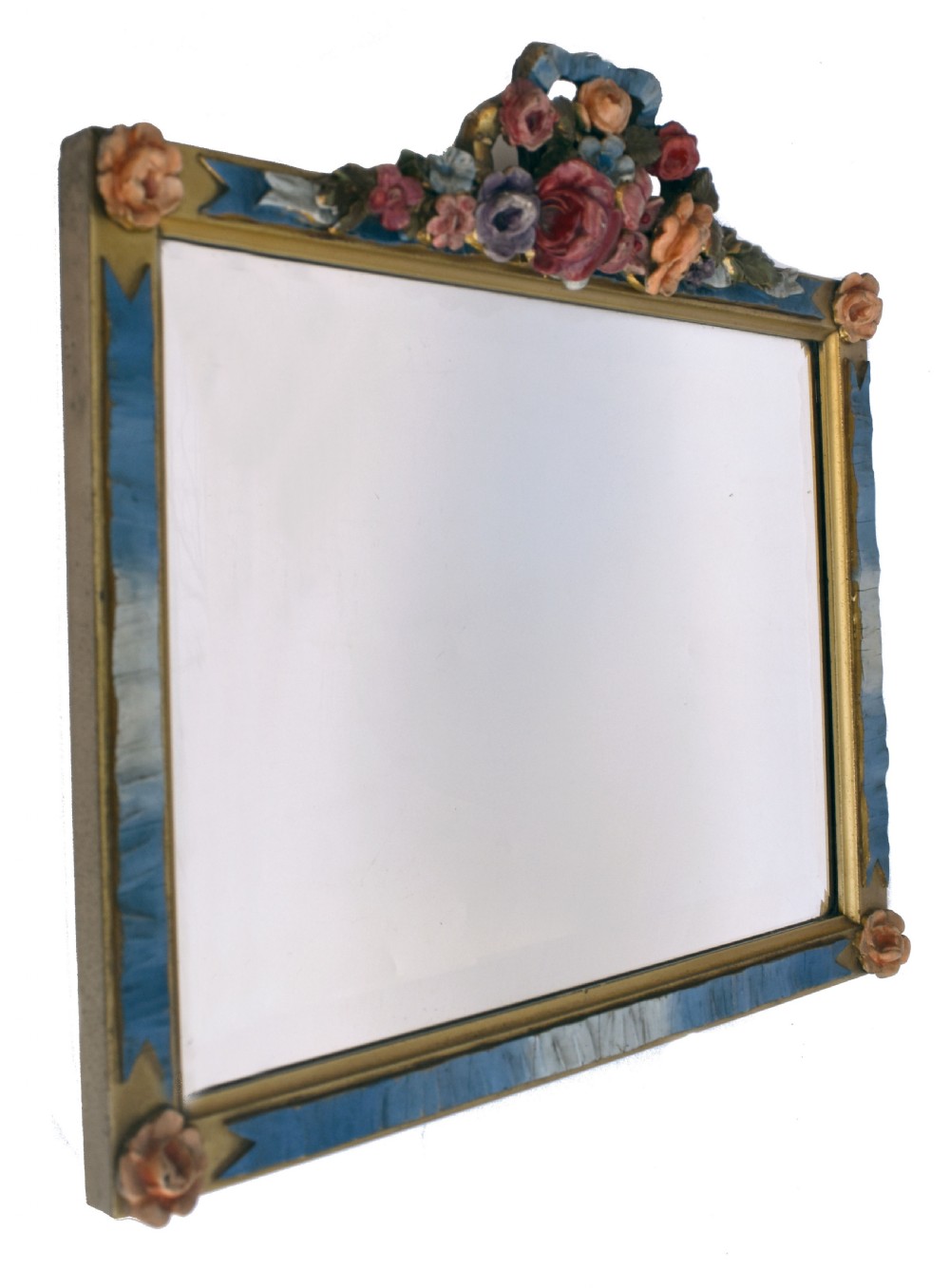 Art Deco Rare Original BARBOLA Bevelled MIRROR Floral, c1930 View IV