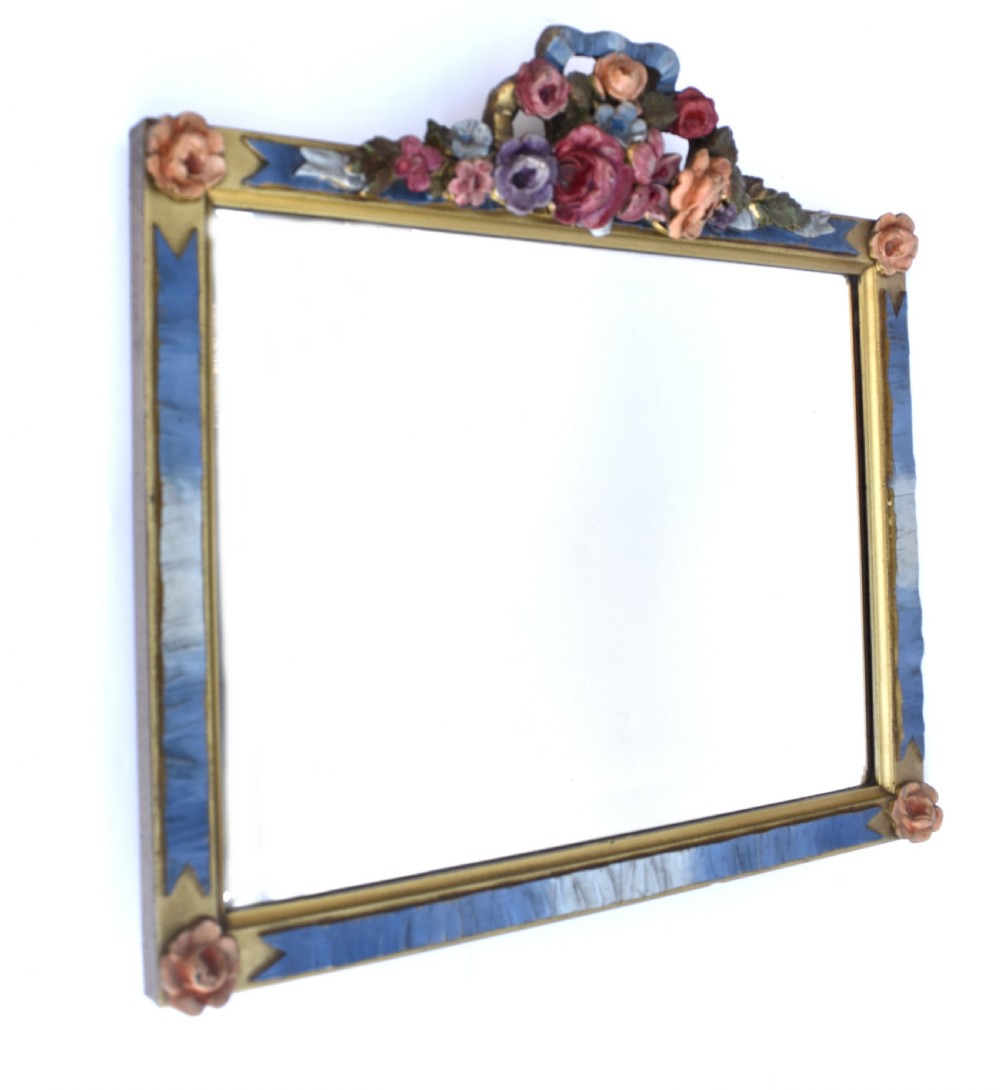 Art Deco Rare Original BARBOLA Bevelled MIRROR Floral, c1930 View V