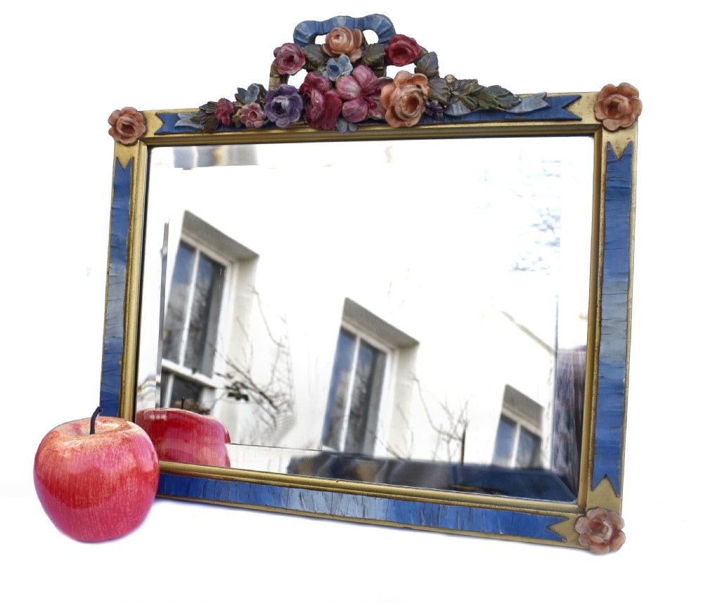 Art Deco Rare Original BARBOLA Bevelled MIRROR Floral, c1930 View VIII