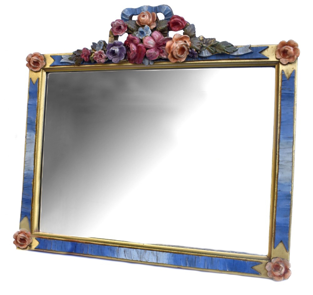 Art Deco Rare Original BARBOLA Bevelled MIRROR Floral, c1930 View IX