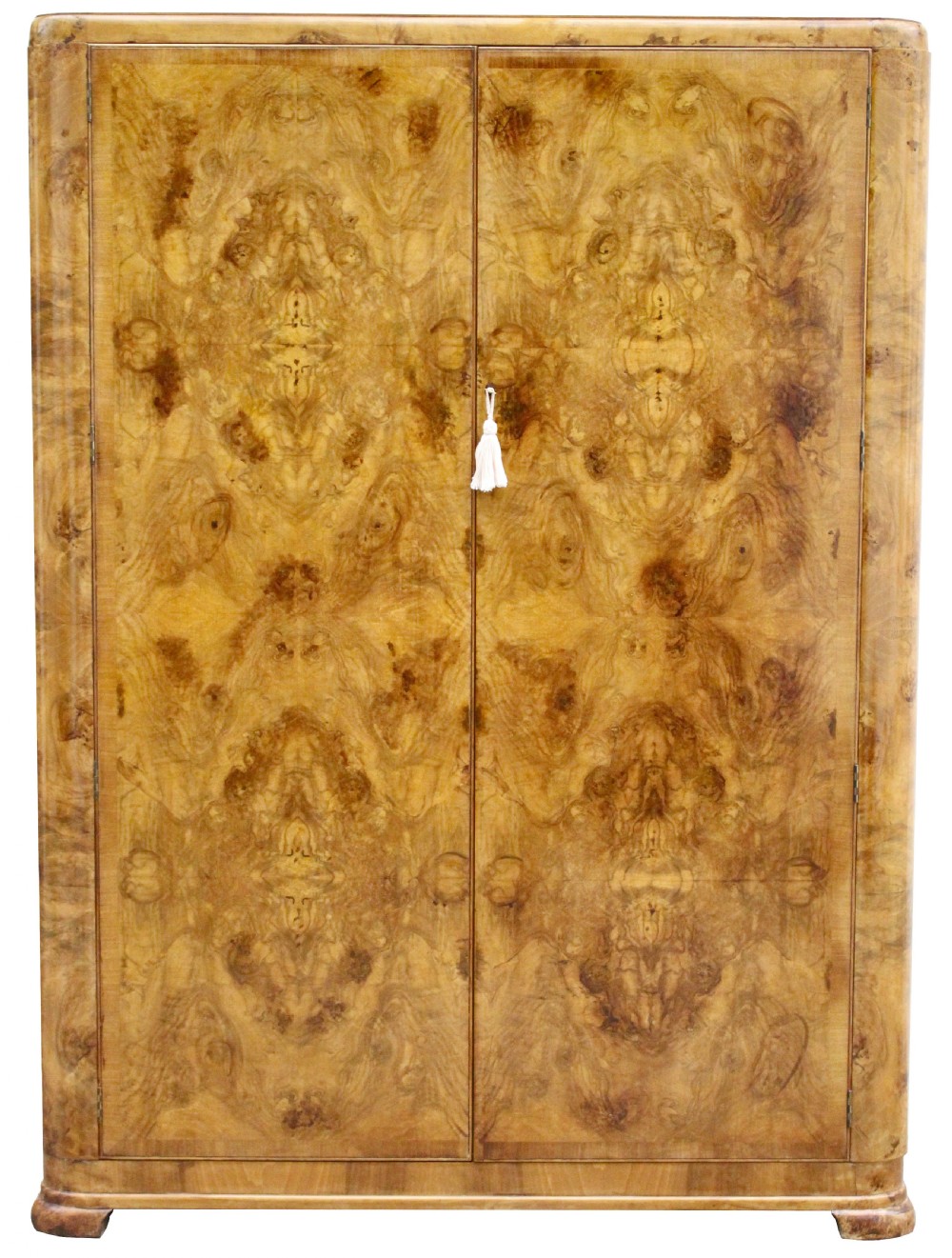 Art Deco Large Impressive Burr Walnut Two Door Wardrobe, c1930