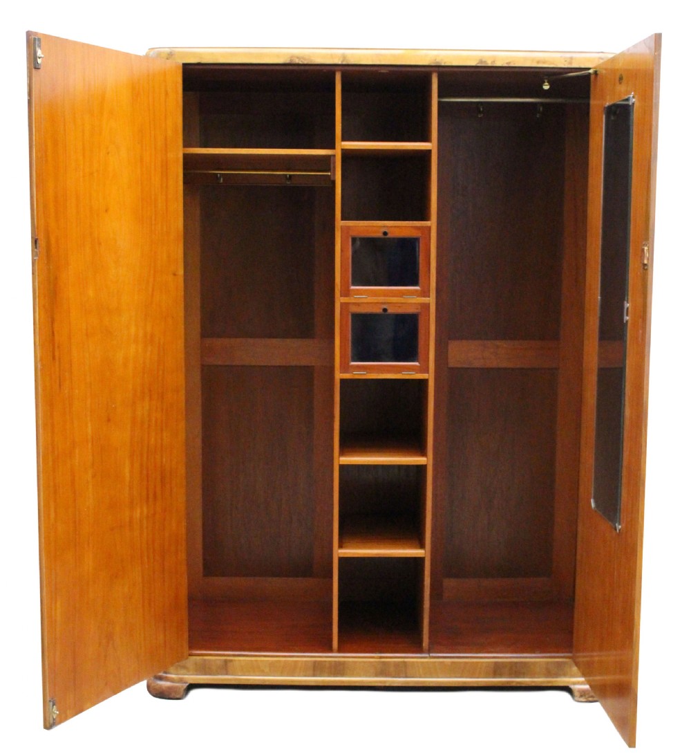 Art Deco Large Impressive Burr Walnut Two Door Wardrobe, c1930 View II
