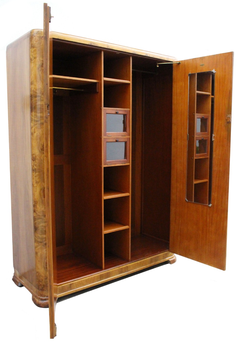 Art Deco Large Impressive Burr Walnut Two Door Wardrobe, c1930 View III