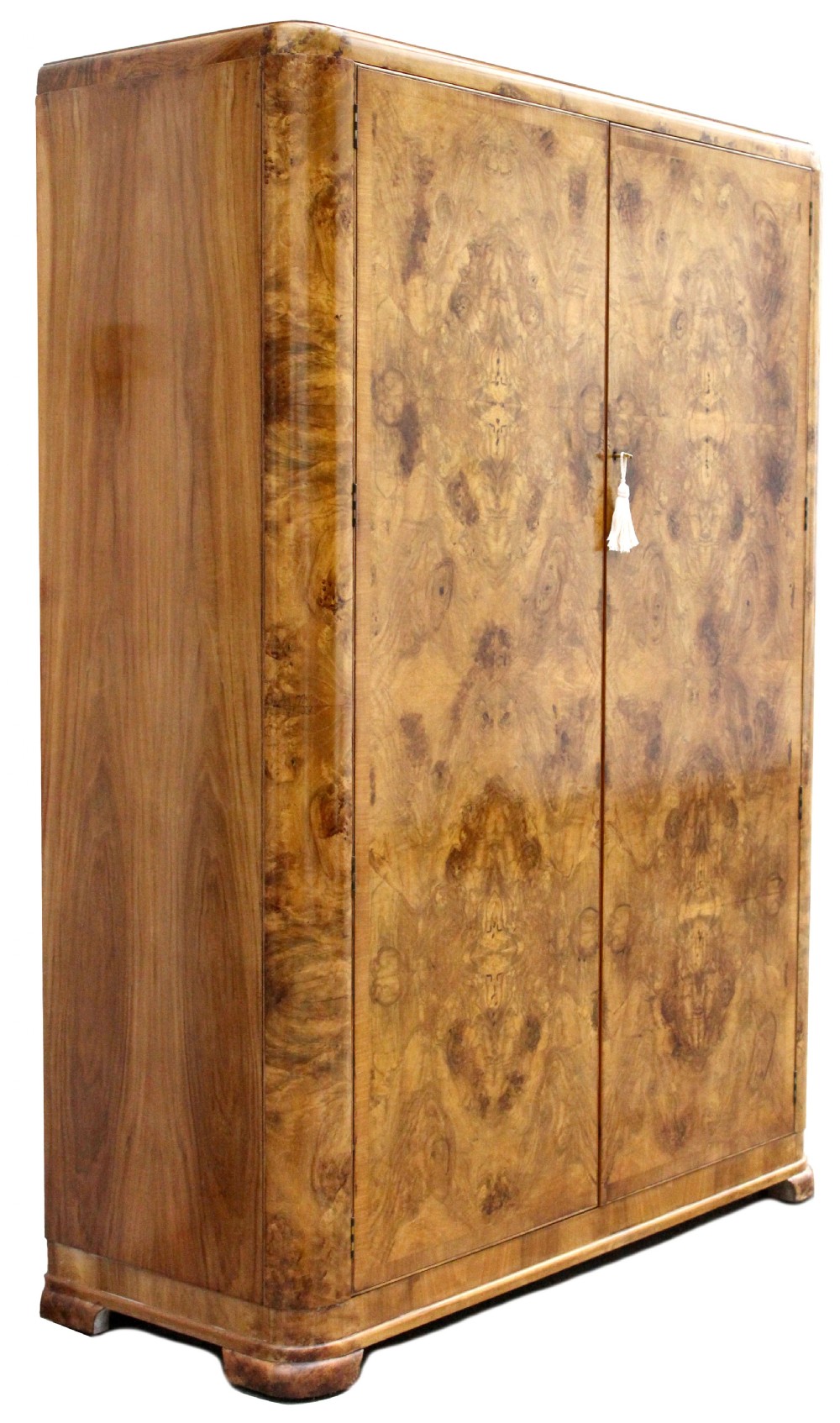 Art Deco Large Impressive Burr Walnut Two Door Wardrobe, c1930 View XII