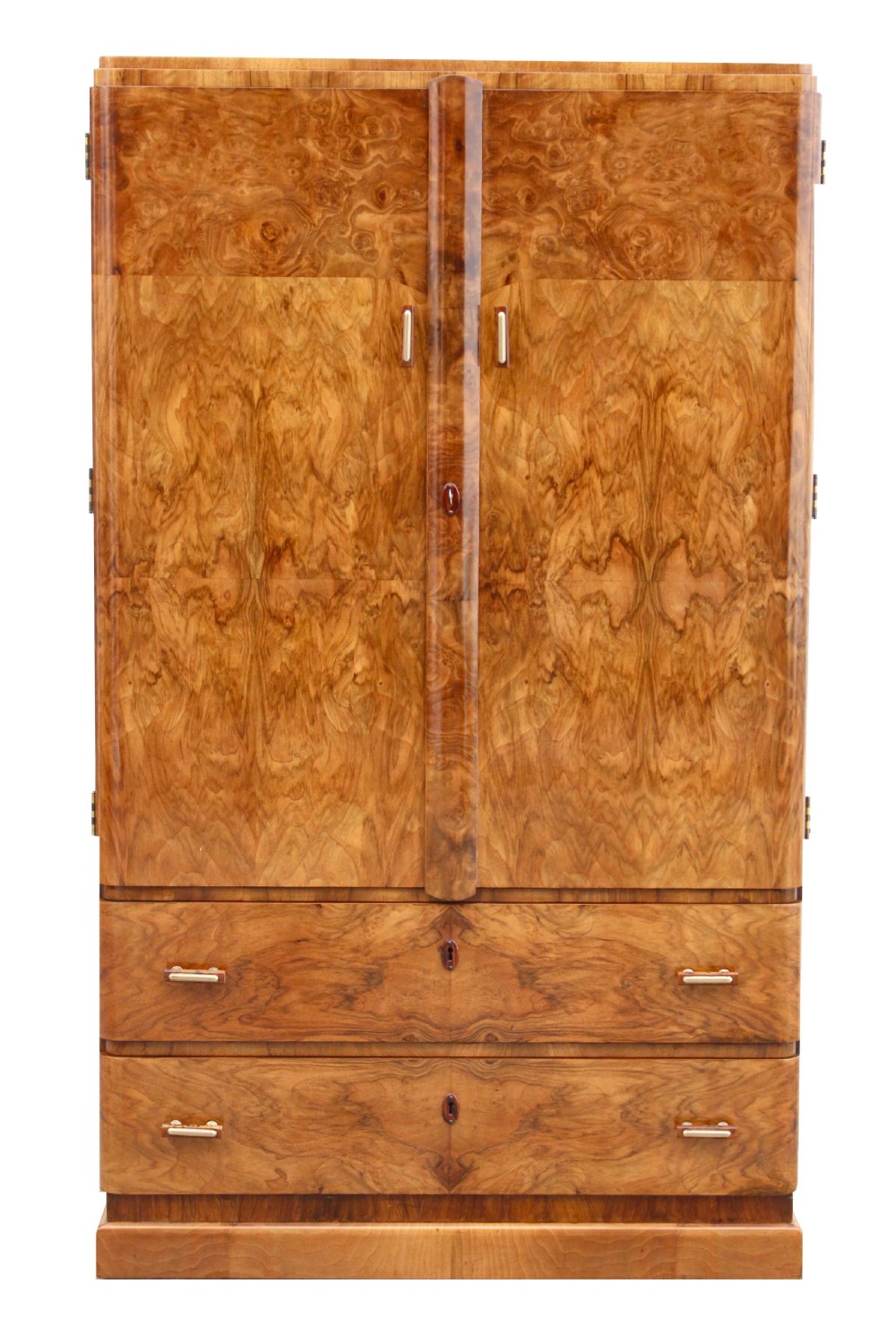 Art Deco Figured Walnut Tallboy, Circa 1930