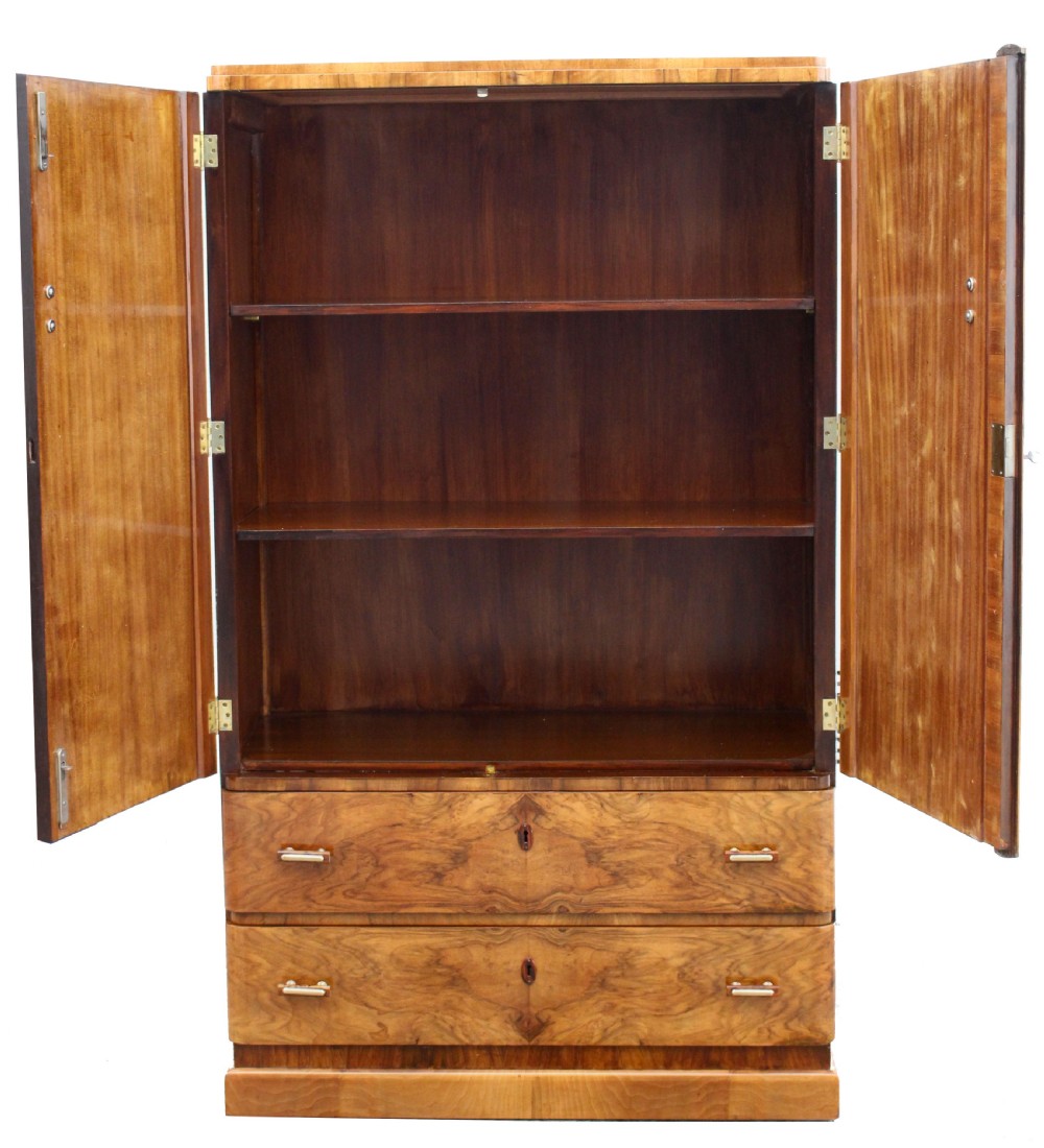 Art Deco Figured Walnut Tallboy, Circa 1930 View II