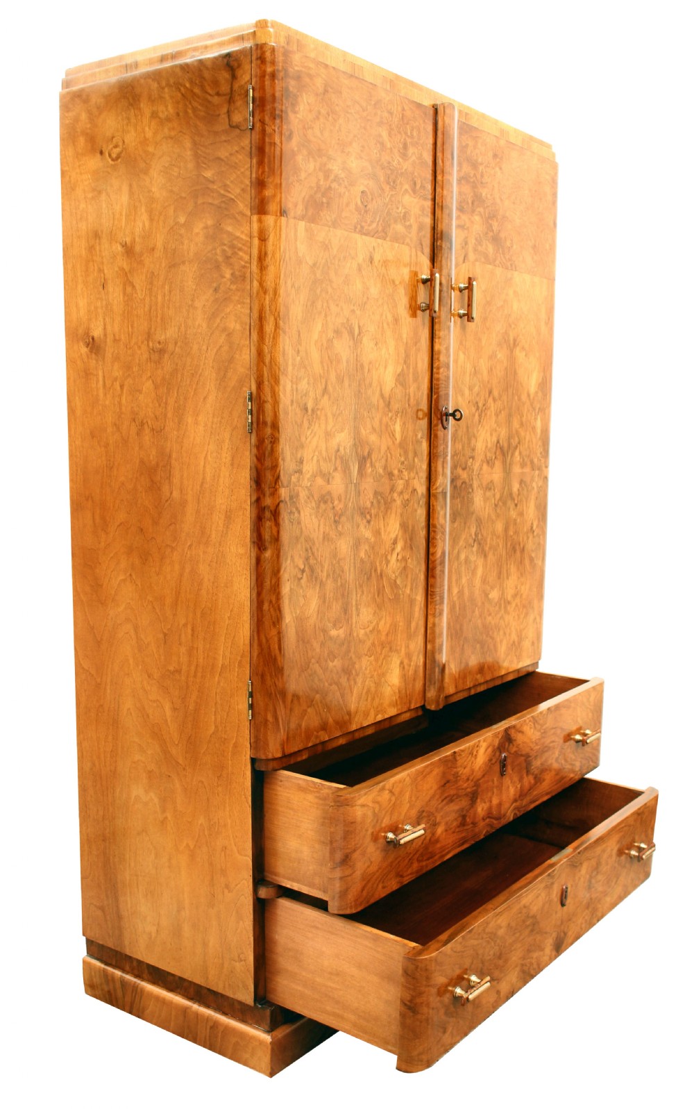 Art Deco Figured Walnut Tallboy, Circa 1930 View III