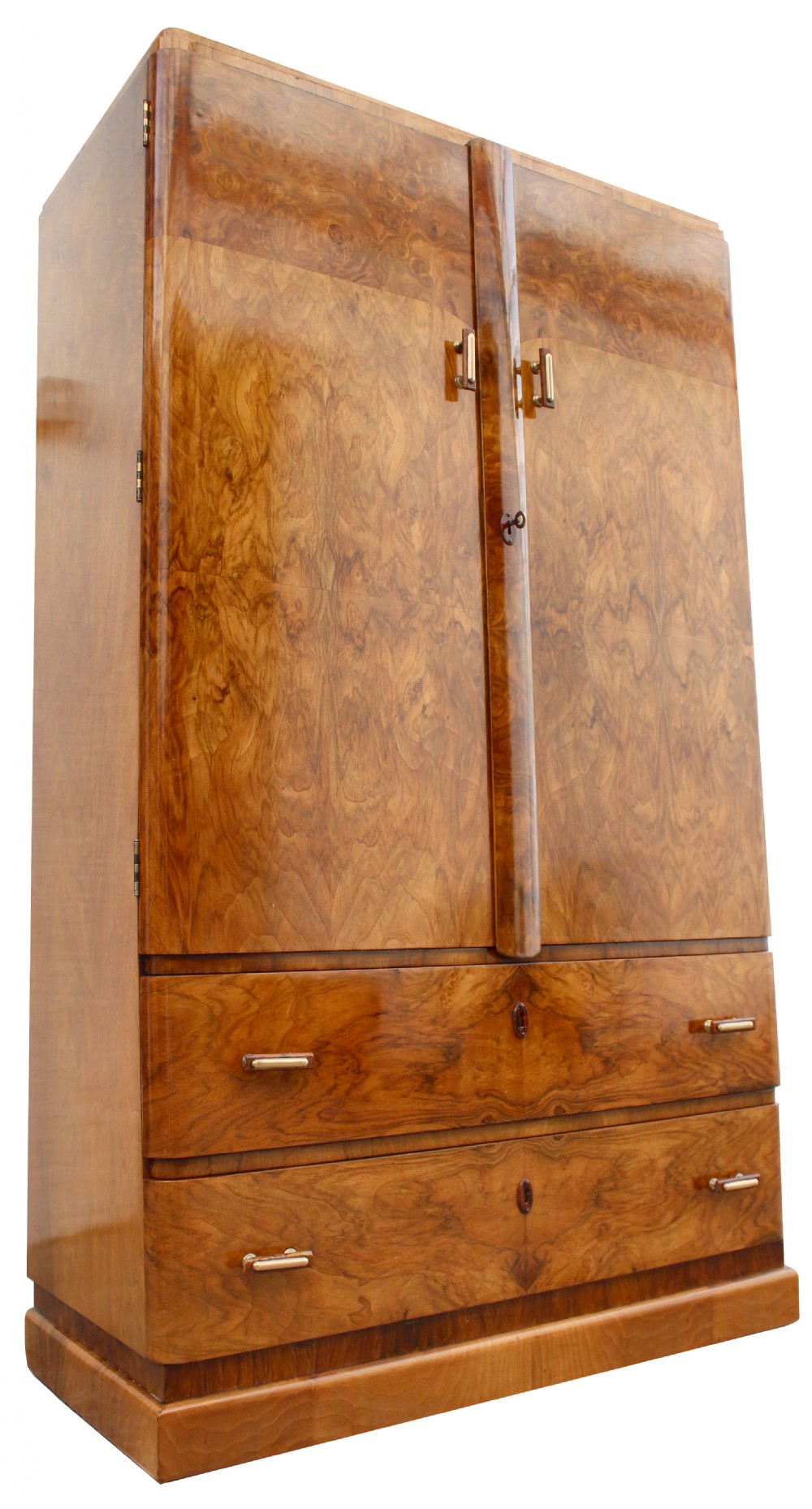 Art Deco Figured Walnut Tallboy, Circa 1930 View IV