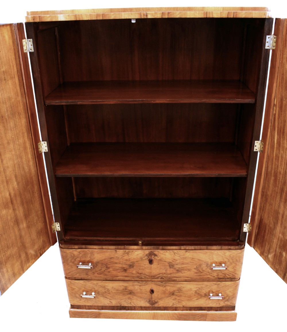 Art Deco Figured Walnut Tallboy, Circa 1930 View VII