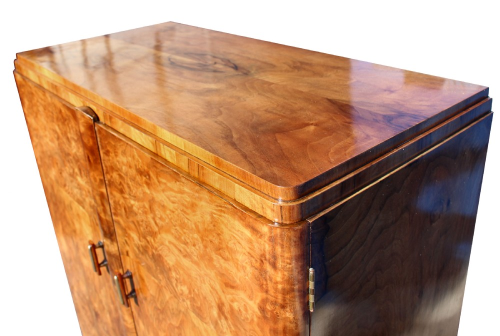 Art Deco Figured Walnut Tallboy, Circa 1930 View X