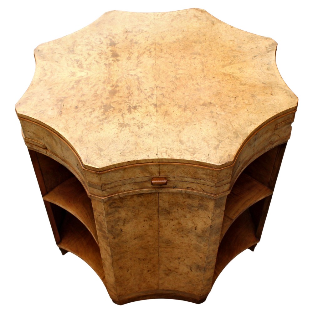 Art Deco Epstein Birds Eye Maple Library Table, c1930 View V