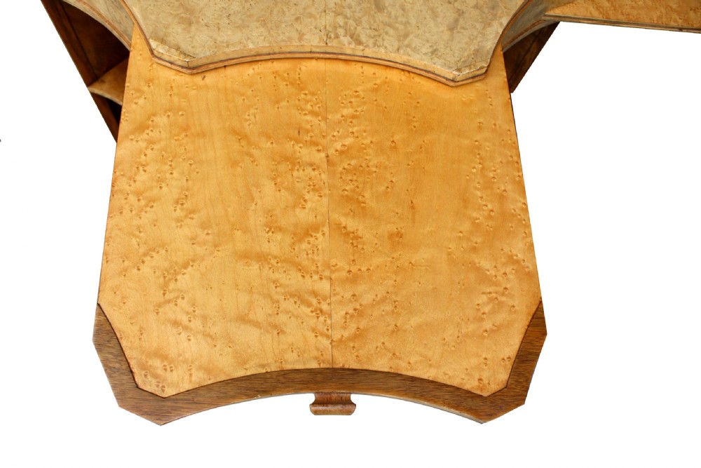 Art Deco Epstein Birds Eye Maple Library Table, c1930 View XI