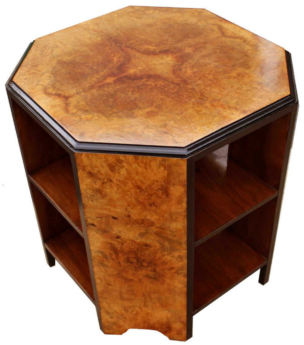 Art Deco  Figured Walnut Three Tier Book Table, c1930 View III