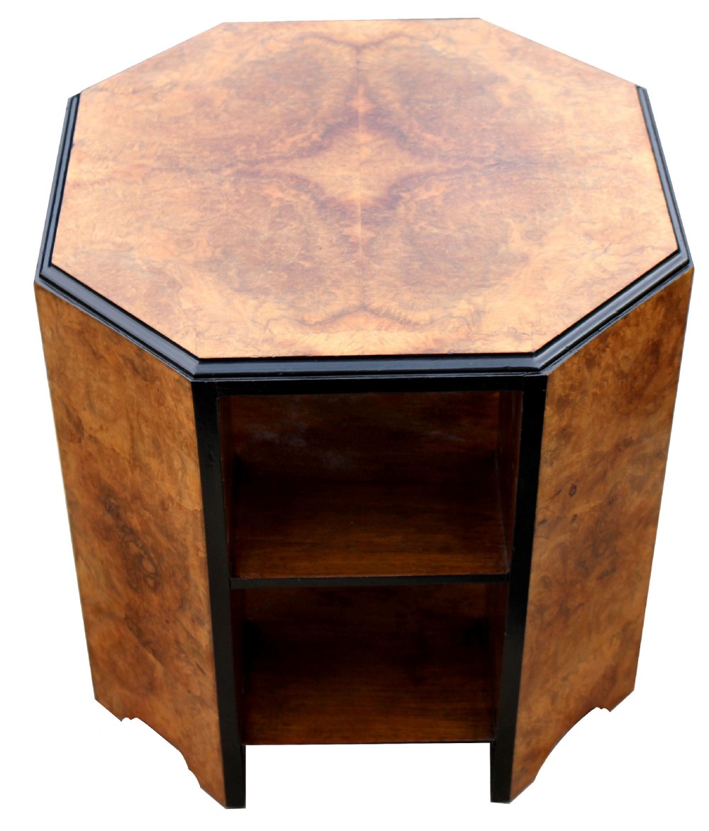Art Deco  Figured Walnut Three Tier Book Table, c1930 View IV