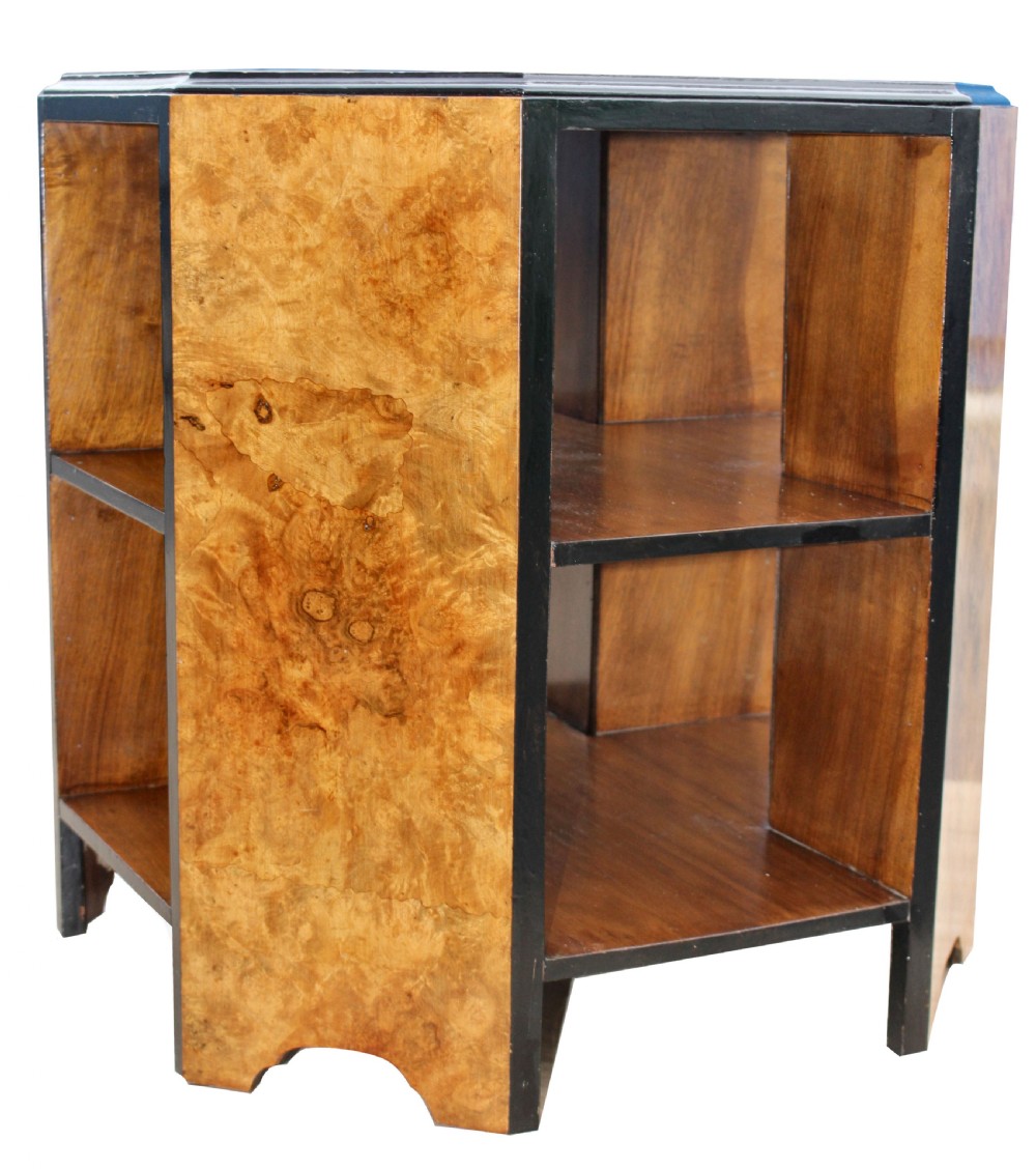 Art Deco  Figured Walnut Three Tier Book Table, c1930 View V