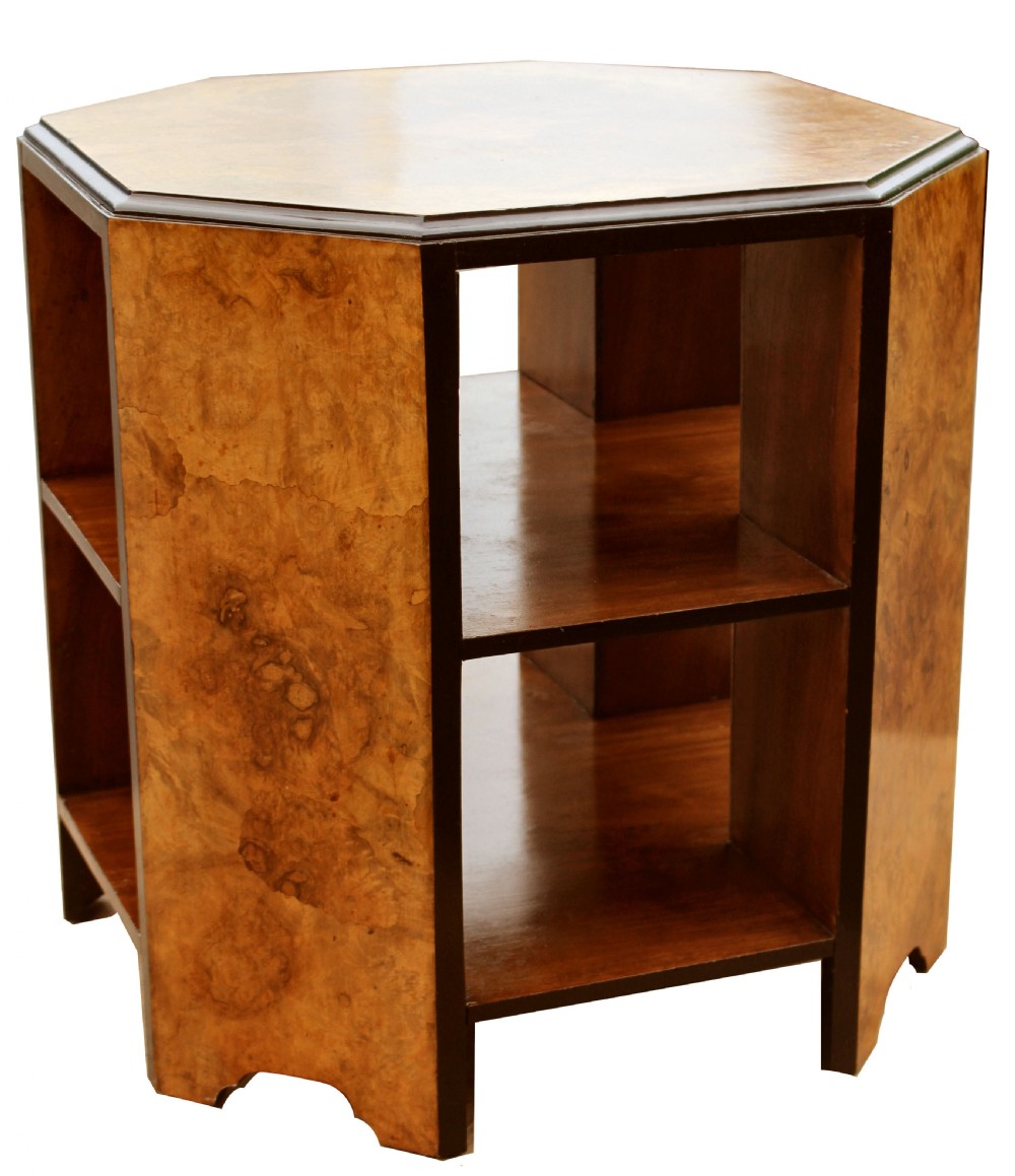 Art Deco  Figured Walnut Three Tier Book Table, c1930 View IX