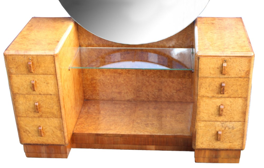 Art Deco Blonde Walnut  Dressing Table, c1930 View IV