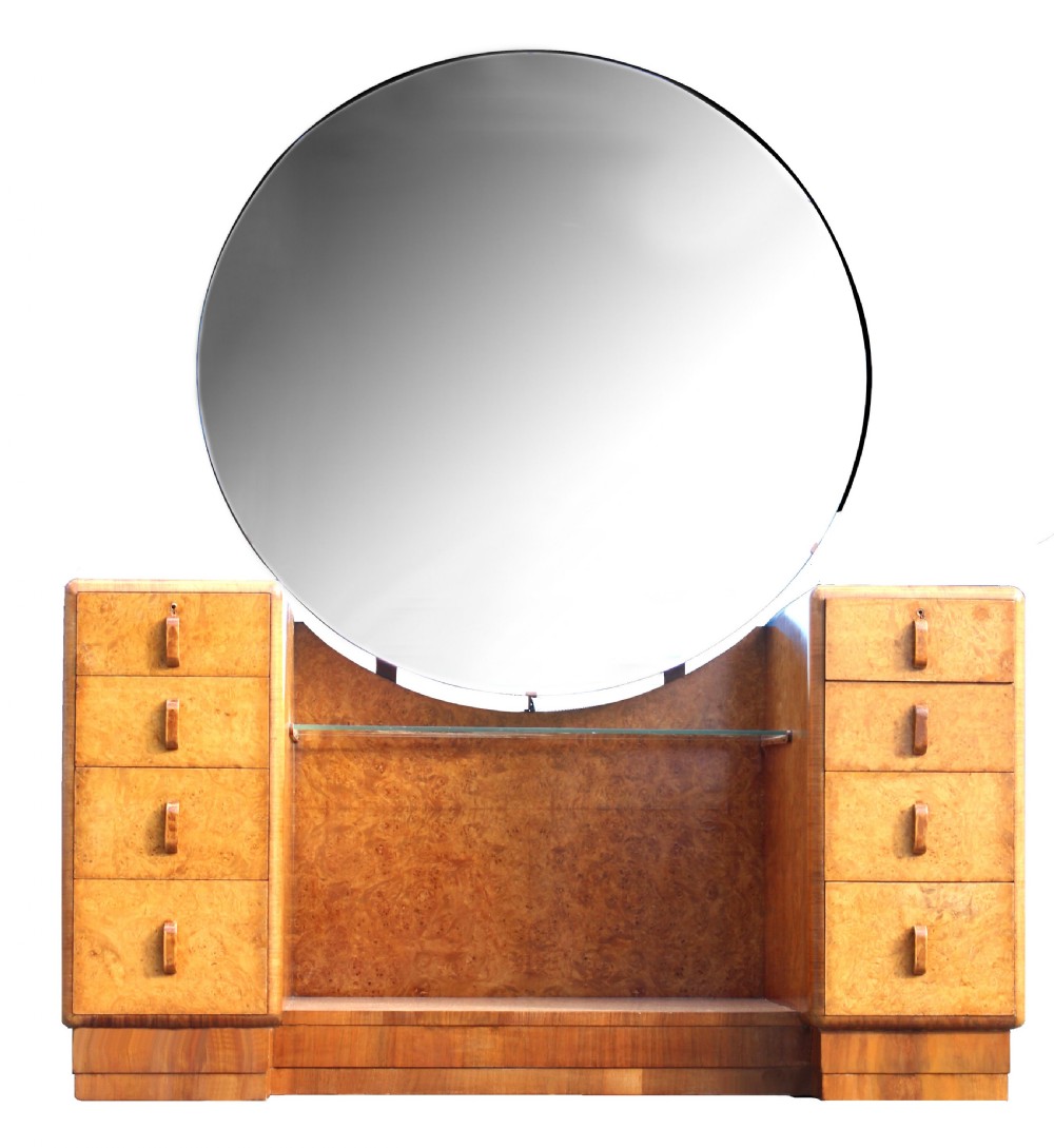 Art Deco Blonde Walnut  Dressing Table, c1930 View IX