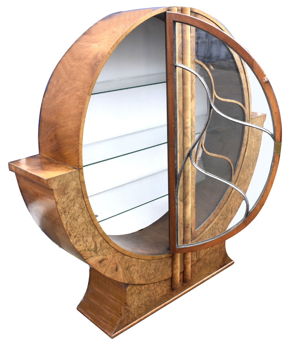 Art Deco Display Cabinet in Walnut, c1930s View IV