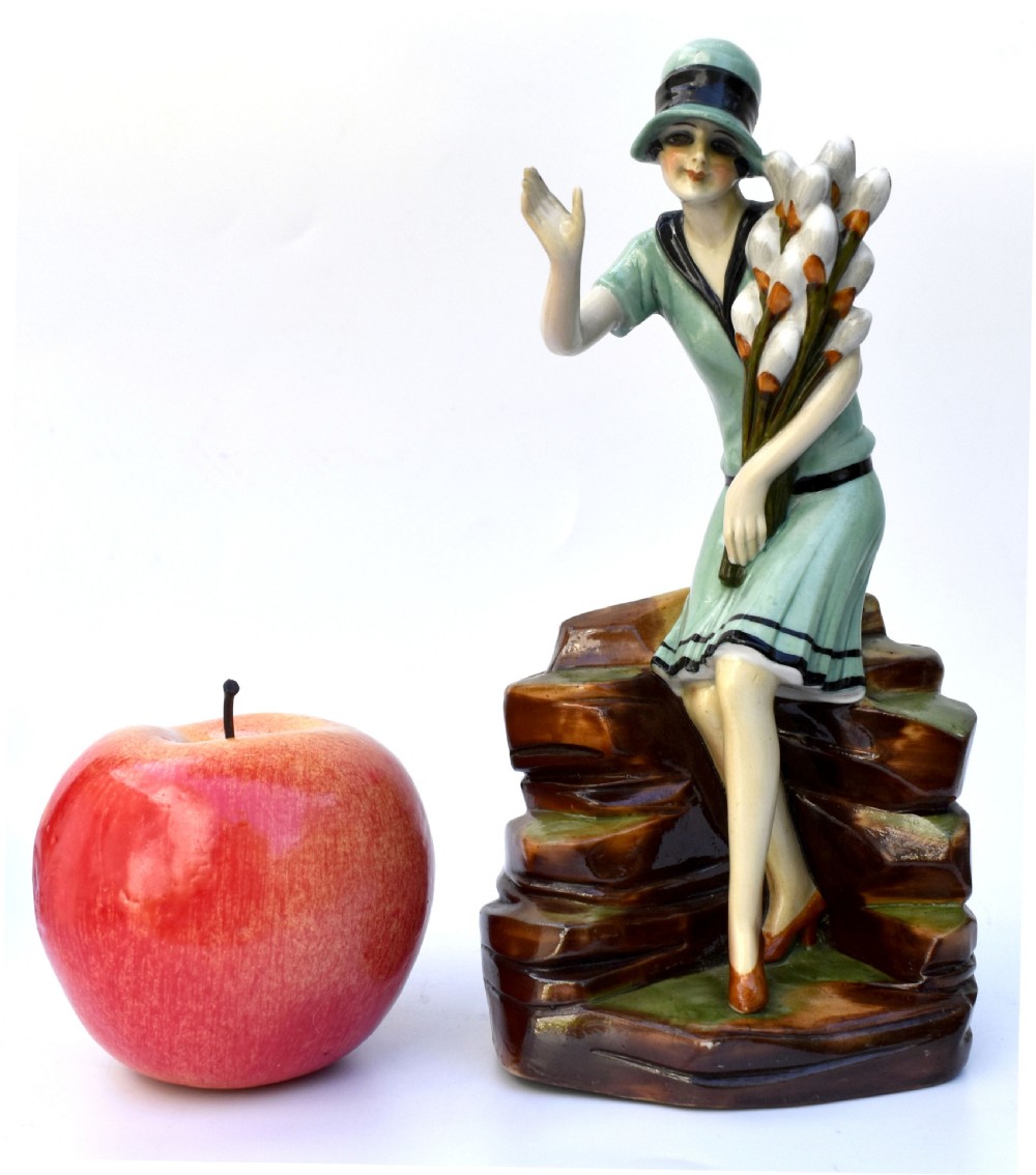 Art Deco Ceramic Hatpin Holder By  Fasold & Stuach c1930 View II