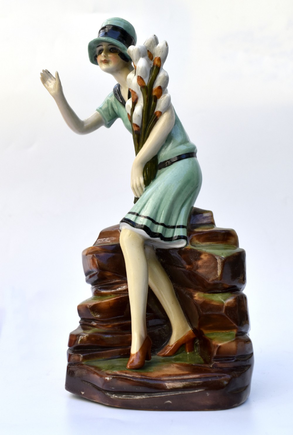 Art Deco Ceramic Hatpin Holder By  Fasold & Stuach c1930 View VII