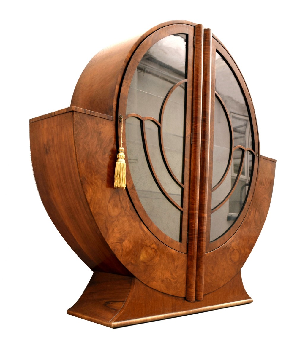 Art Deco Display Cabinet in Walnut, c1930s View II