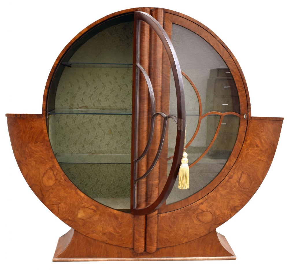 Art Deco Display Cabinet in Walnut, c1930s View III