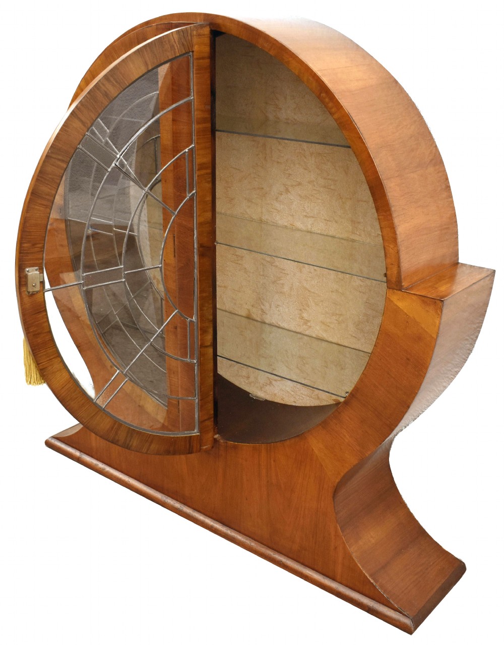 Art Deco Circular Display Cabinet in Walnut, 1930's View III