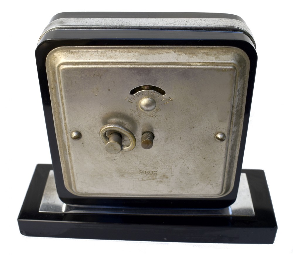 Art Deco Black Vitrolite & Chrome Desk Clock, c1930 View VI