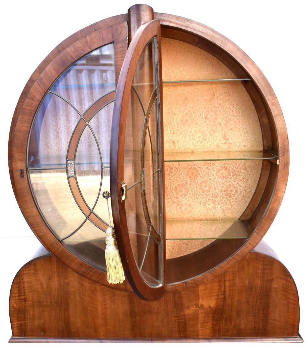Art Deco  Circular Leaded Glass Display Cabinet, c1930 View III